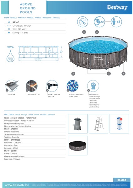 ® 5614Z Steel Pro Max™ Prefabrik Yer Üstü Çember Havuz Seti4,27 M x 1,07 M indirimleri