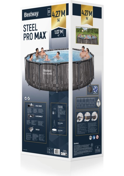 ® 5614Z Steel Pro Max™ Prefabrik Yer Üstü Çember Havuz Seti4,27 M x 1,07 M