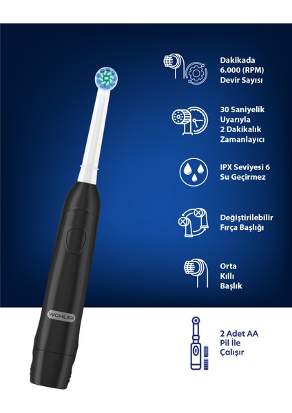 Değiştirilebilir Başlıklı Pilli Diş Fırçası Fda Onaylı fiyatları