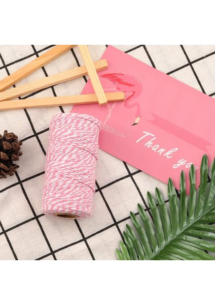 Hediye Paketleme, Ambalaj Ipi, Marteniçka, Dıy Ipi, 200 Metre (Twine Baker), Pembe-Beyaz fiyatları