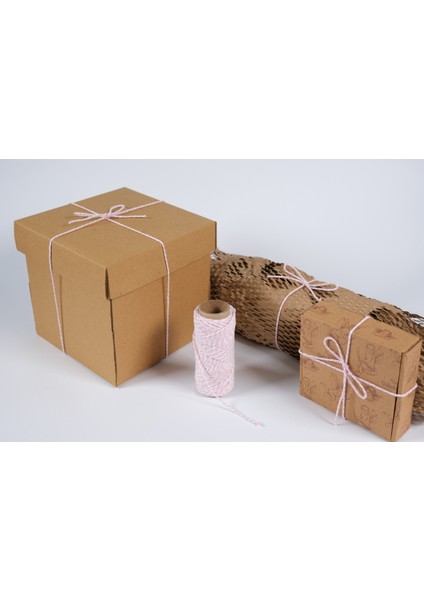 Hediye Paketleme, Ambalaj Ipi, Marteniçka, Dıy Ipi, 200 Metre (Twine Baker), Pembe-Beyaz indirimleri