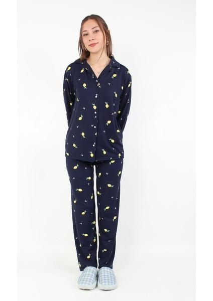 3305 Milan Soft Gömlek Yaka Uzun Kol Uzun Alt Pijama Takımı