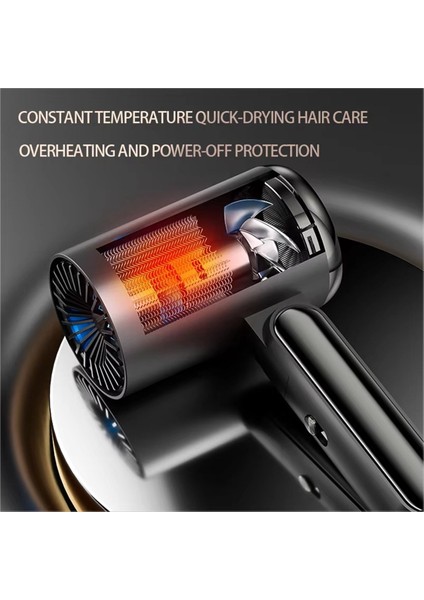 Taşınabilir Saç Kurutma Makinesi Hızlı Kuruyan Katlanabilir 2000W Yüksek Güçlü Negatif Iyon Saç Kurutma Makinesi Ev Seyahat Saç Bakımı Ab Fişi Beyaz (Yurt Dışından) fırsatları
