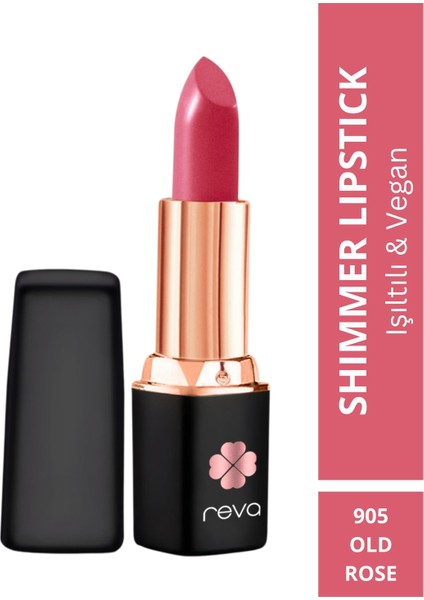 Shimmer Lipstick Old Rose - Işıltı Ruj - 4 gr - No: 905 - Vegan & Temiz Içerik