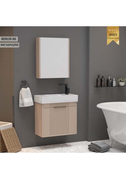 Berlin 60 cm Kapuçino Banyo Dolabı