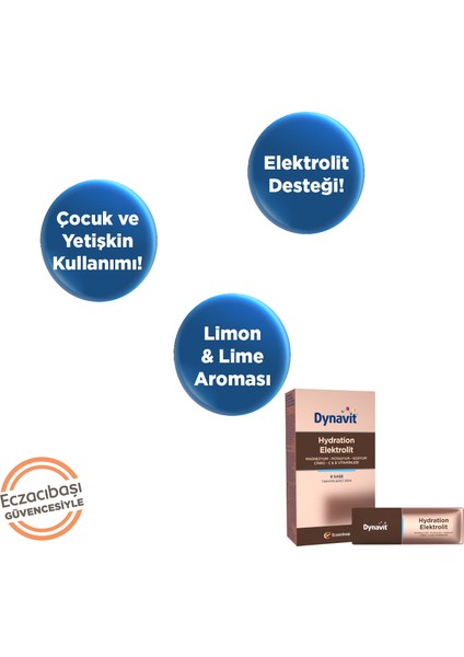 Hydration Elektrolit 8 Saşe - Hidrasyon Elektrolit Dengesi - Potasyum, Magnezyum, Sodyum, Çinko, Folik Asit, C ve B Vitaminleri modelleri