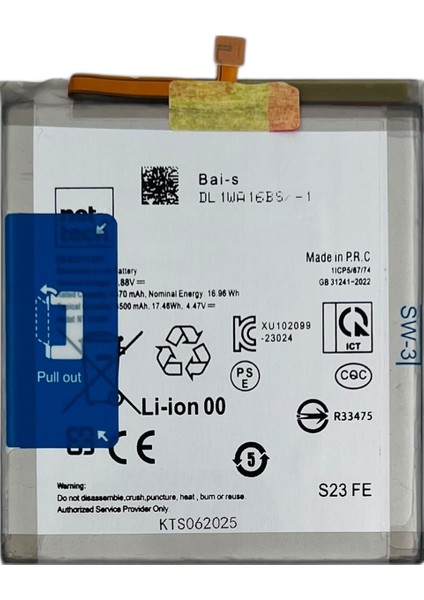 Teknonet Samsung Galaxy S23 Fe Uyumlu Nettech 4760 Mah Batarya