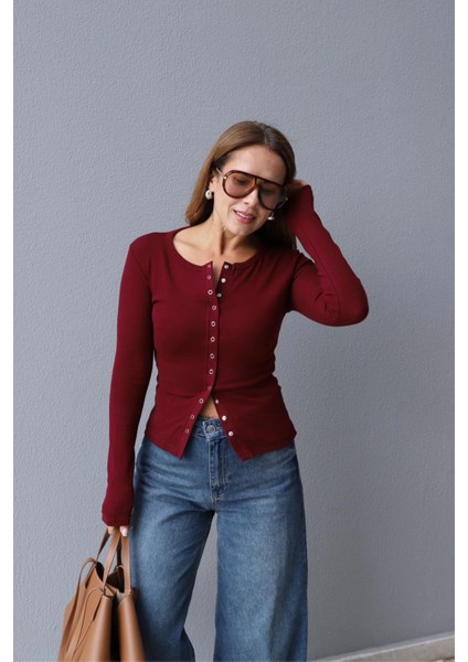 Bordo Ön Çıtçıt Detay Body fırsatları