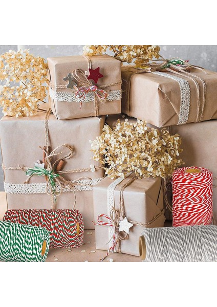 Hediye Paketleme, Ambalaj Ipi, Marteniçka, Dıy Ipi, 200 Metre (Twine Baker), Kırmızı-Mavi-Beyaz Renk indirimleri