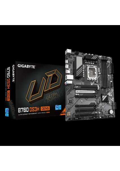 Gıgabyte B760 DS3H Gen5, 4xddr5, 2xm.2, Dp, Hdmı, Type-C, 13-14.nesil, LGA1700 Soket, Anakart