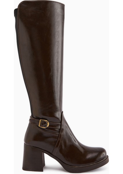 Gerti Kahve Topuklu Kadın Çizme