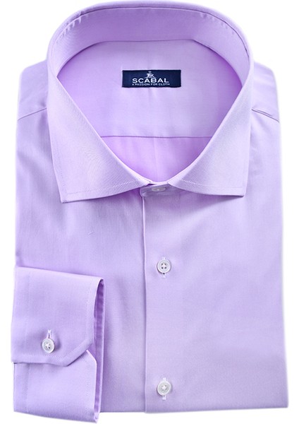 Erkek Lila Gabardin Doku %100 Mısır Pamuğu Gömlek