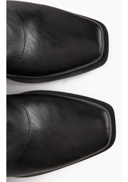 Fadia Siyah Küt Burunlu Körüklü Kadın Çizme indirimleri