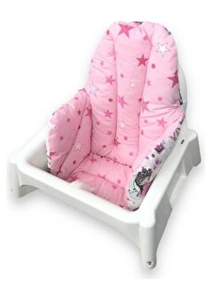 Pembe Hilal Yıldızlı Mama Sandalyesi Minderi Portatif Konfor 1 Adet