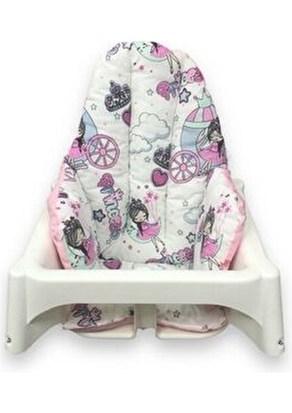 Pembe Hilal Yıldızlı Mama Sandalyesi Minderi Portatif Konfor 1 Adet