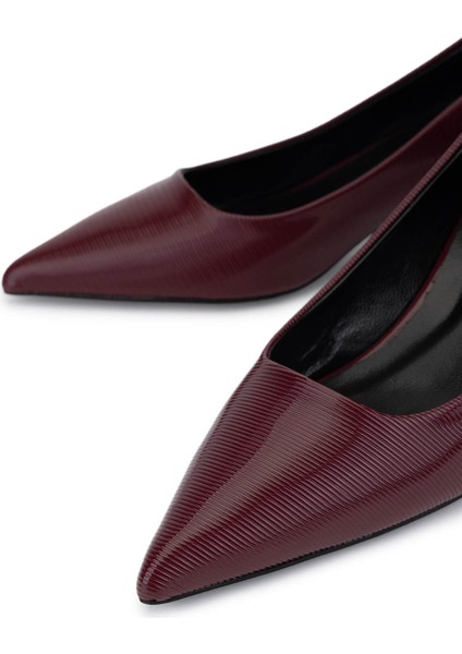 Kadın Suni Deri Bordo Topuklu Ayakkabı 735 8318 Bn Ayk SK25-26 K.bordo modelleri