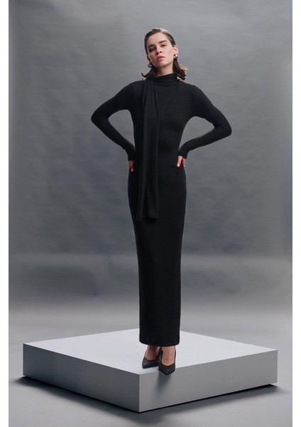 Şal Yaka Maxi Elbise - Exclusive Collection