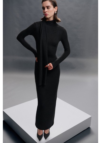 Şal Yaka Maxi Elbise - Exclusive Collection indirimleri