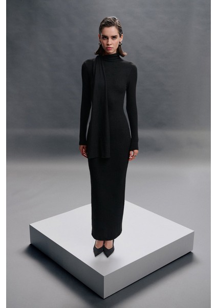 Şal Yaka Maxi Elbise - Exclusive Collection