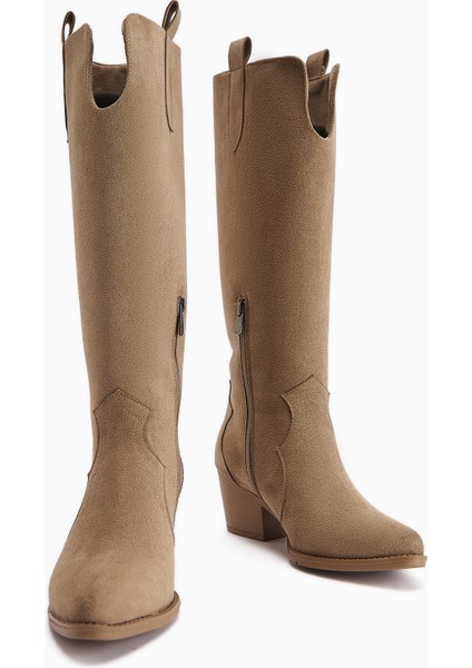 Frida Vizon Süet Western Kadın Çizme fırsatları