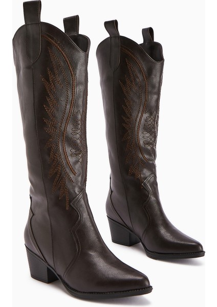 Hero Kahve Nakışlı Kovboy Çizme fiyatları