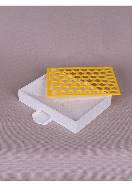 Mutfak Süngerliği Süzgeçli Süngerlik Su Tahliyeli Süngerlik Sarı 3D Baskı 12X9 cm modelleri