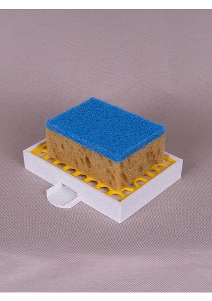 Mutfak Süngerliği Süzgeçli Süngerlik Su Tahliyeli Süngerlik Sarı 3D Baskı 12X9 cm fırsatları