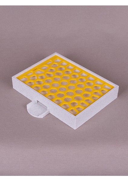 Mutfak Süngerliği Süzgeçli Süngerlik Su Tahliyeli Süngerlik Sarı 3D Baskı 12X9 cm