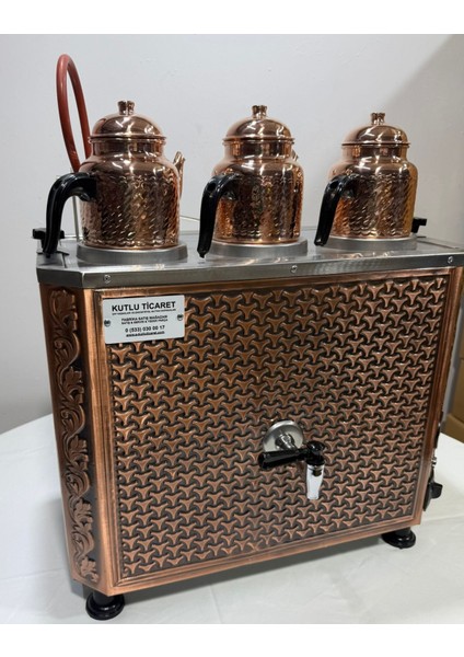 Kutlu Çayland 3 Demlikli Bakır Çay Kazanı(Elektrikli) fiyatları