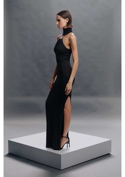 Halter Yaka Maxi Elbise - Exclusive Collection