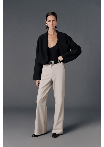 Yüksek Bel Straight Fit Pantolon modelleri