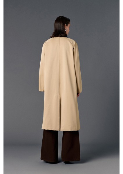 Kontrast Yakalı Oversize Trençkot