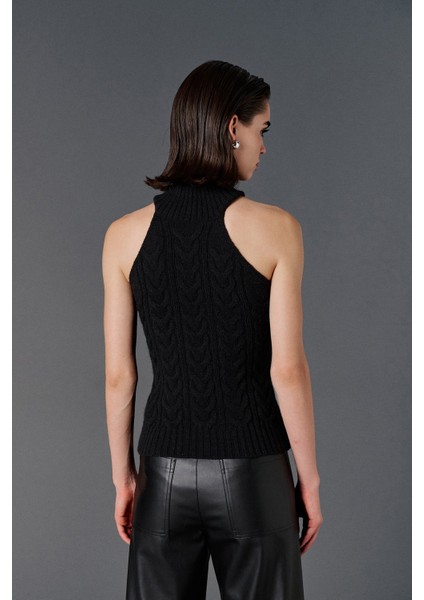 Örgü Desenli Kolsuz Triko Kazak fırsatları