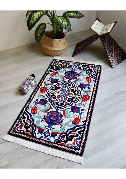 Lale Desenli Ipek Dokulu Keseli Seccade Çok Renkli