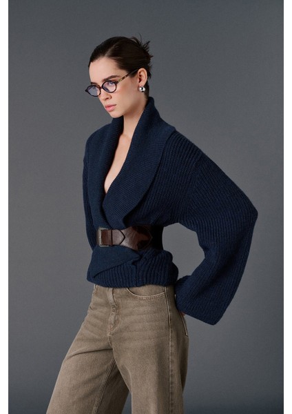 Şal Yaka Oversize Kazak modelleri