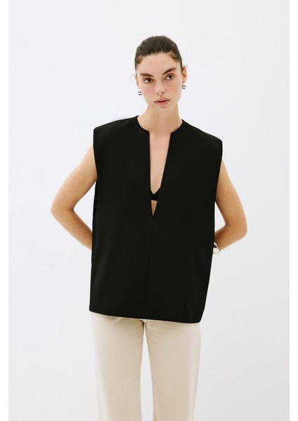 V Yaka Oversize Bluz