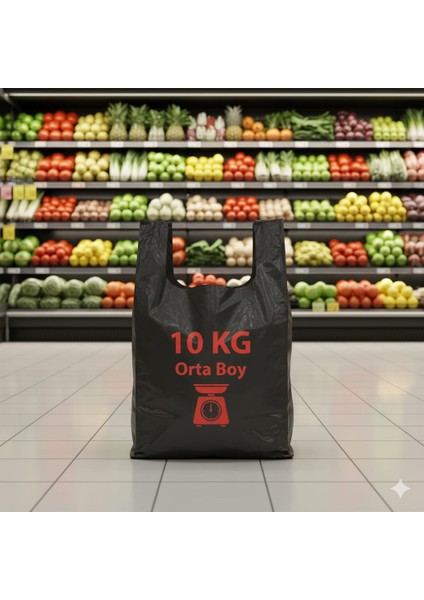 10 kg Siyah Atlet Poşet Orta Boy 28*50 cm Ebatında Sağlam & Dayanıklıo