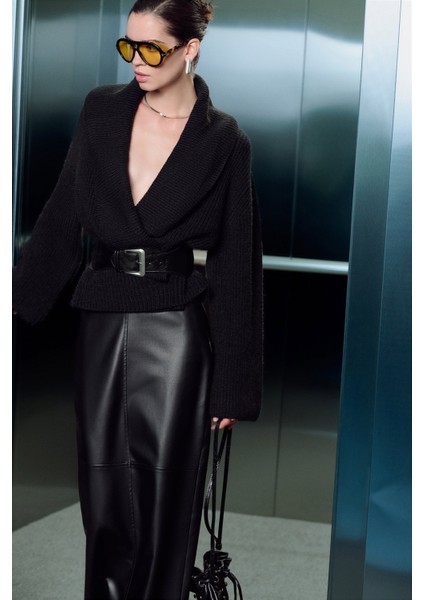 Şal Yaka Oversize Kazak modelleri