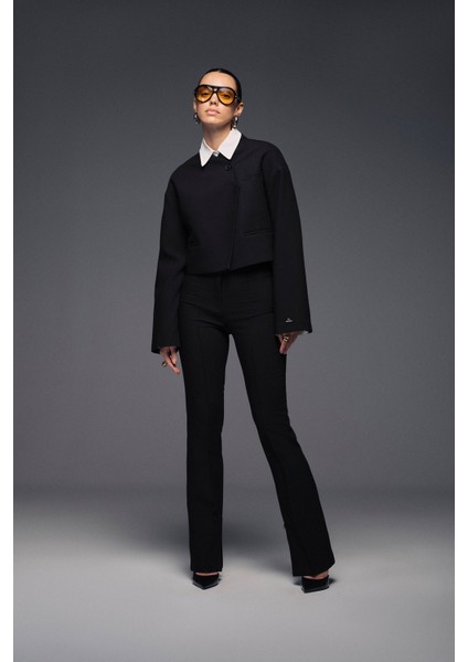 Paçası Fermuarlı Yüksek Bel Pantolon fırsatları