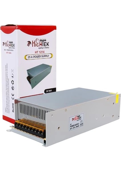 HT1214 24 Volt - 25 Amper - 600 Watt Metal Kasa Adaptör