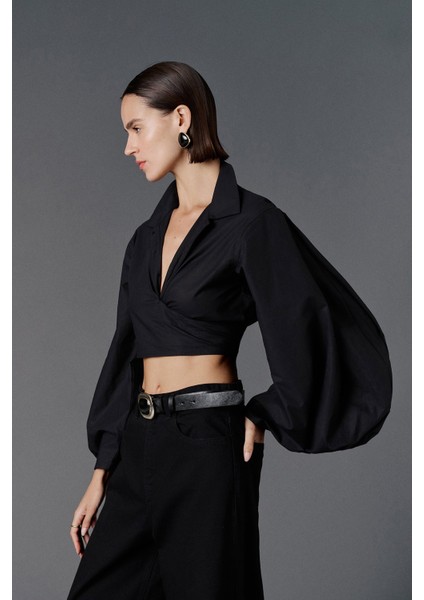 Balon Kol Crop Gömlek modelleri