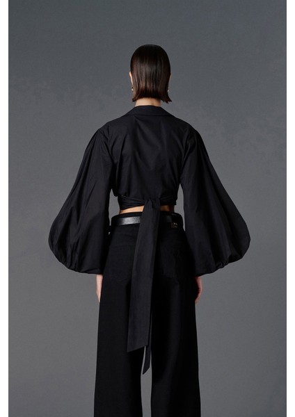 Balon Kol Crop Gömlek indirimleri