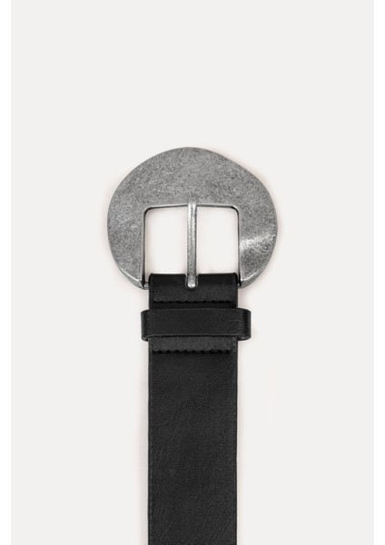 Yuvarlak Tokalı Deri Kemer modelleri