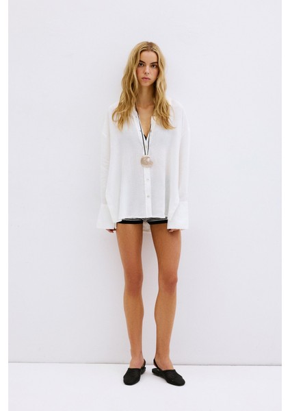 Premium Sedef Düğmeli Keten Gömlek modelleri