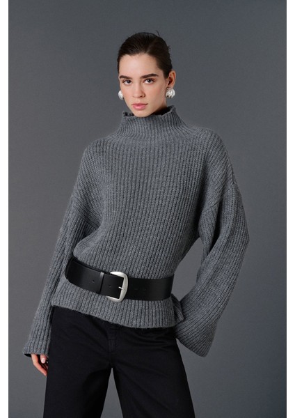 Balıkçı Yaka Oversize Kazak