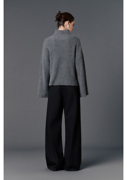 Balıkçı Yaka Oversize Kazak