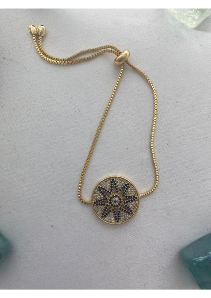 Nazar Boncuklu Parlak Taşlı Ayarlanabilir Bileklik indirimleri