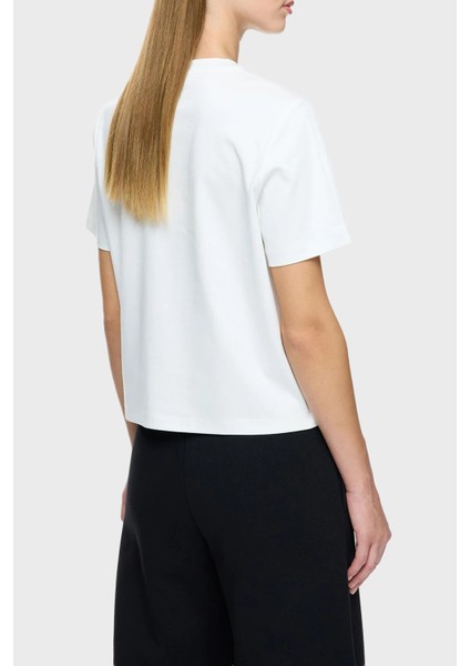 Pamuklu Regular Fit Bisiklet Yaka Logolu T Shirt Bayan T Shirt LB25FWCLAFUTS modelleri