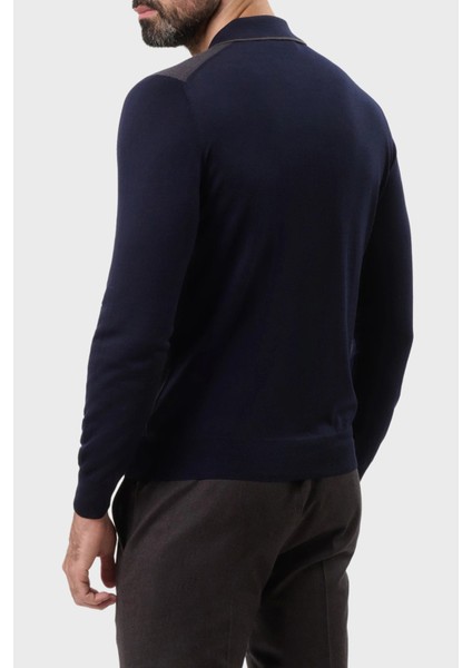 % 100 Yün Regular Fit Yarım Fermuarlı Polo Yaka Kazak Erkek Polo Yaka Kazak 43108 14713 598 modelleri