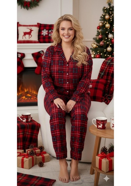 Kadın Süet Büyük Beden Pijama Takımı